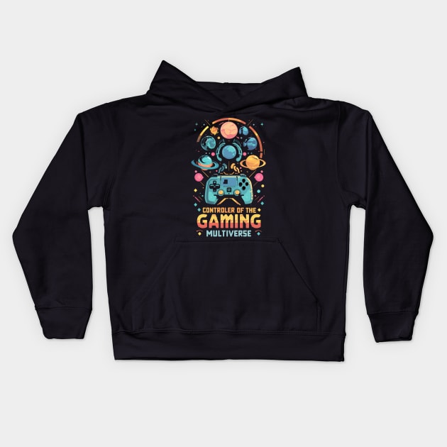 Controller of the GAMING multiverse futuristic space themed gaming #5 Kids Hoodie by XYDstore